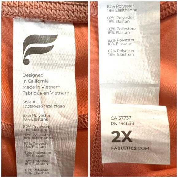 Fabletics High Waisted Pocket Iridescent Luxe 7/8 Leggings Plus Size 2X GUC - Picture 6 of 7